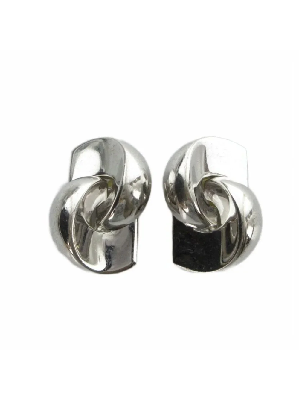 Dior Earrings Clip on Logo Silver